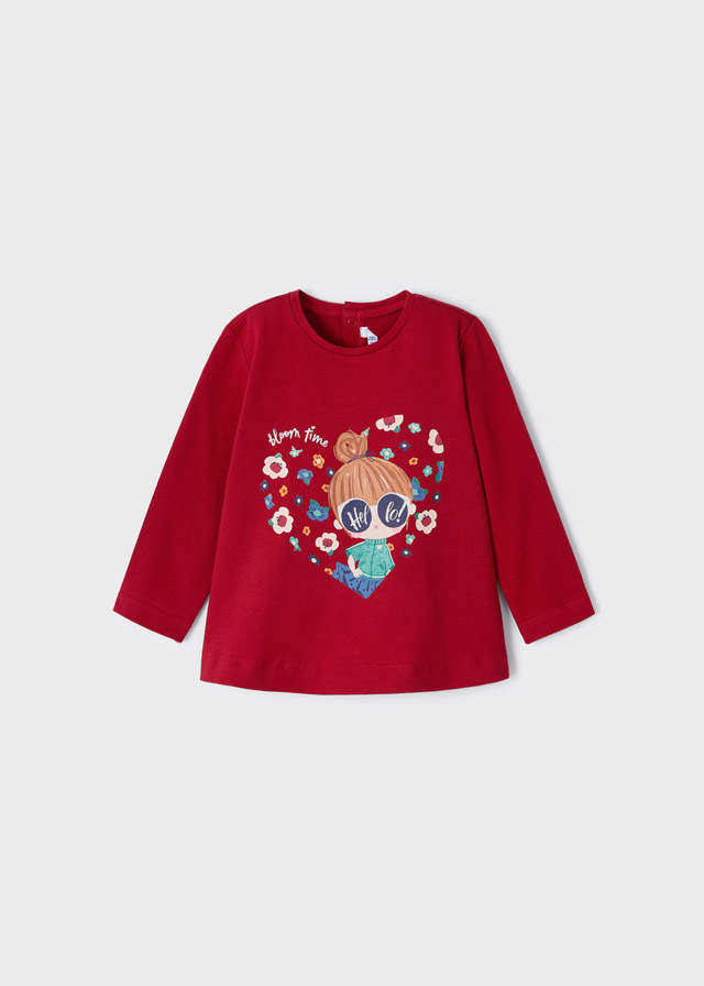 Camiseta m/l Rojo 12 Meses M2098